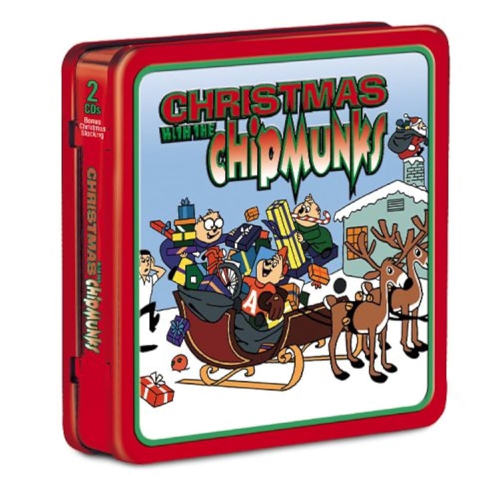 2 CDs Christmas with the Chipmunks and a stocking NWOT